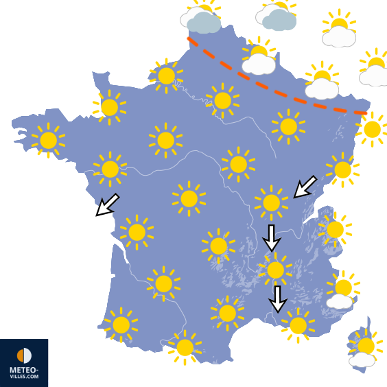 Carte de prévisions du temps du Saturday, September 19, 2026