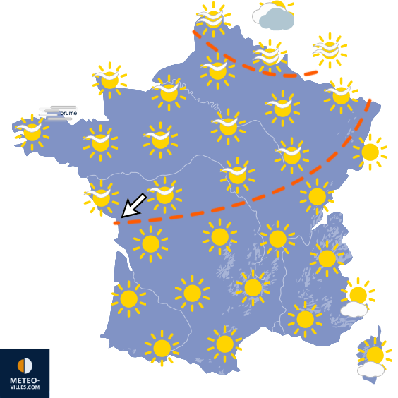 Carte de prévisions du temps du Lundi 21 septembre 2026