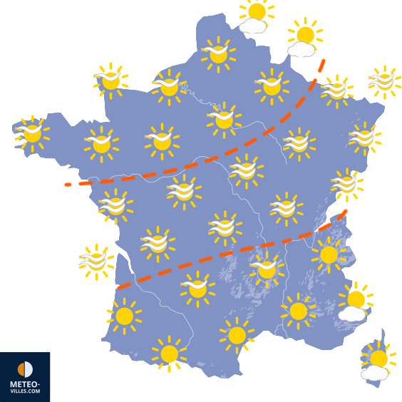 Carte de prévisions du temps du Mardi 22 septembre 2026