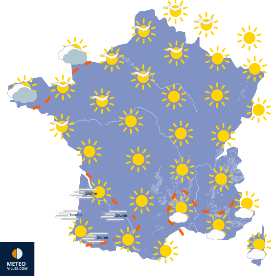 Carte de prévisions du temps du Lundi 21 septembre 2026