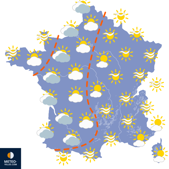 Carte de prévisions du temps du Samedi 26 septembre 2026