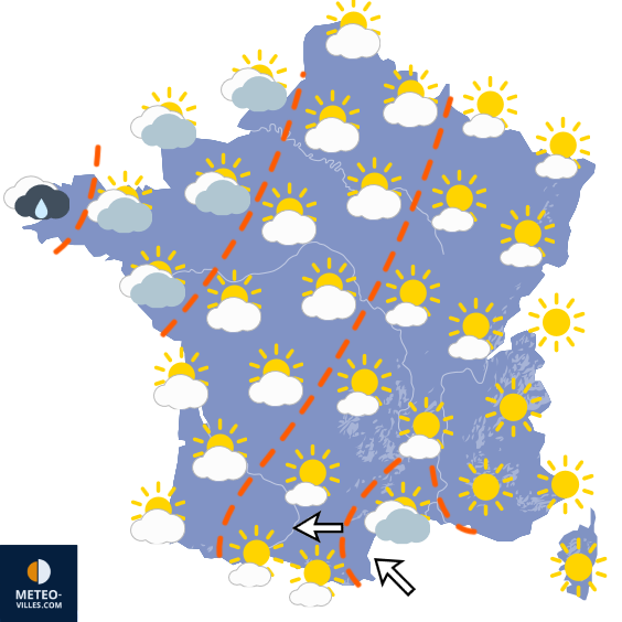 Carte de prévisions du temps du Lundi 21 septembre 2026