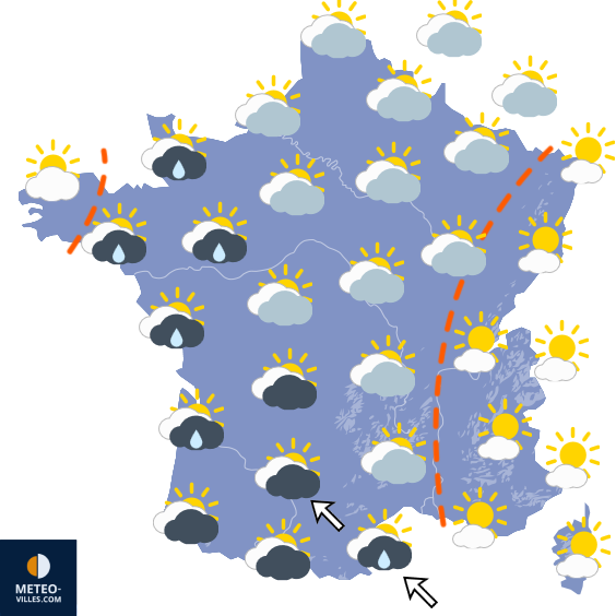 Carte de prévisions du temps du Lundi 21 septembre 2026