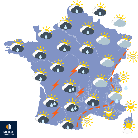 Carte de prévisions du temps du Mercredi 23 septembre 2026