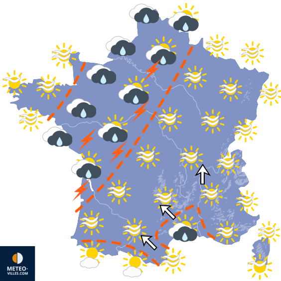 Carte de prévisions du temps du Friday, September 25, 2026