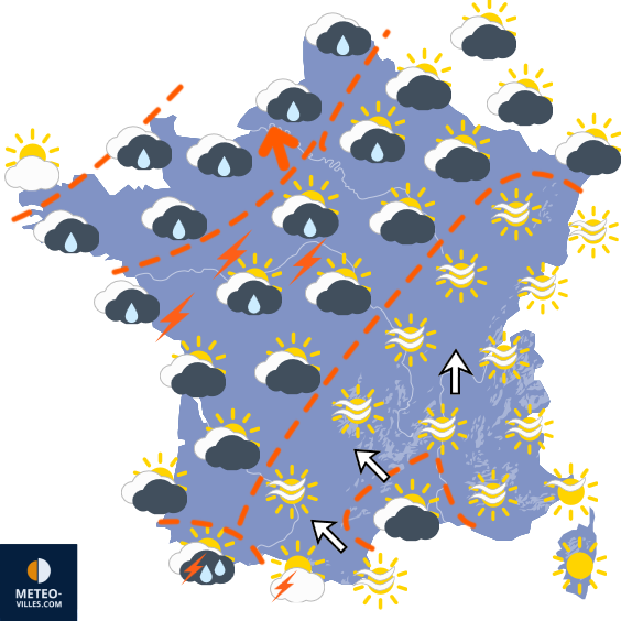 Carte de prévisions du temps du Lundi 28 septembre 2026