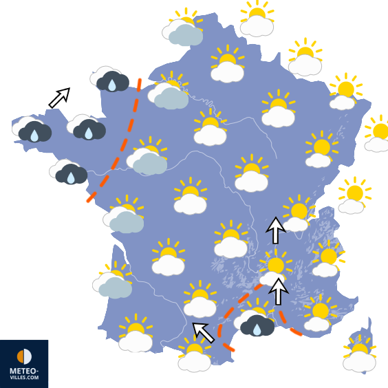 Carte de prévisions du temps du Mardi 22 septembre 2026