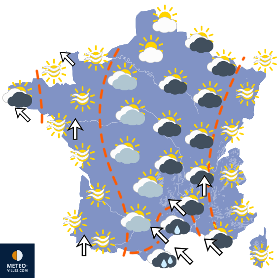 Carte de prévisions du temps du Lundi 28 septembre 2026