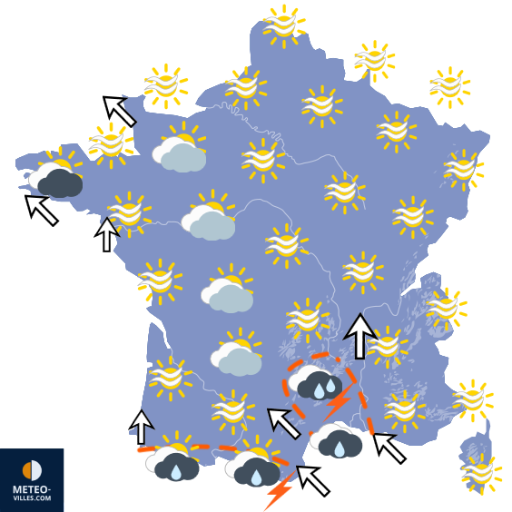 Carte de prévisions du temps du Mardi 29 septembre 2026