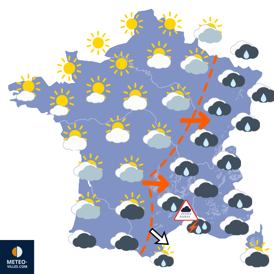 Carte de prévisions du temps du Lundi 28 septembre 2026