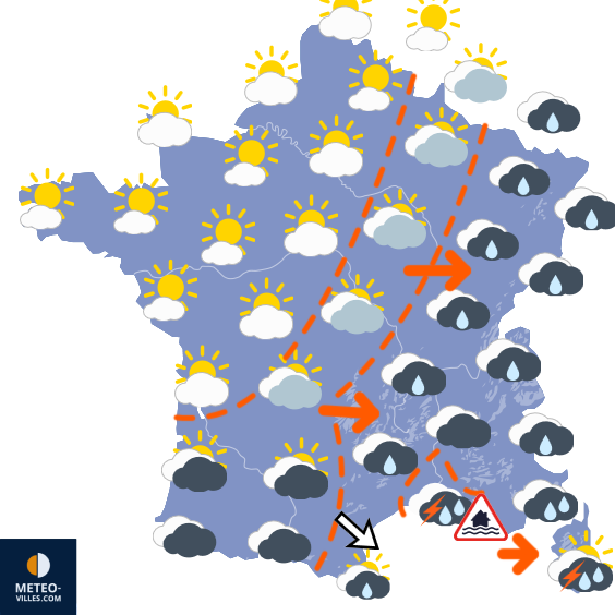 Carte de prévisions du temps du Jeudi 1 octobre 2026