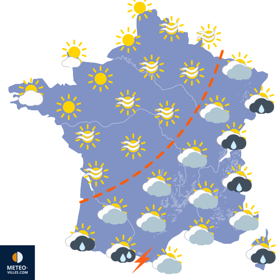 Carte de prévisions du temps du Lundi 28 septembre 2026