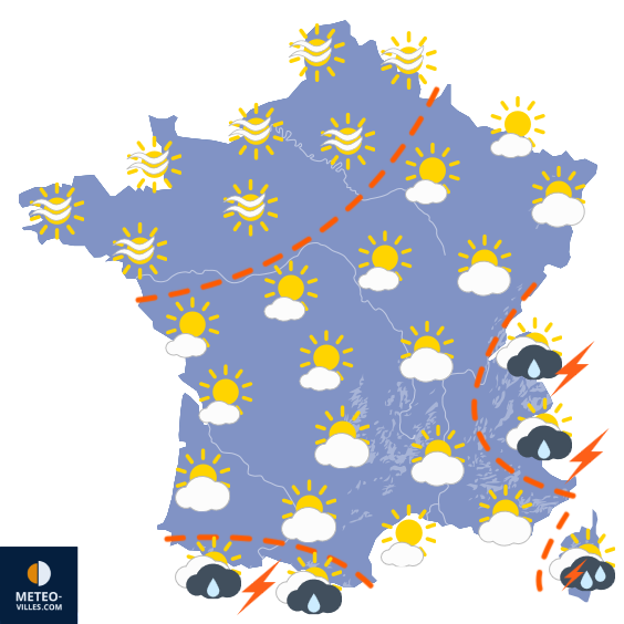 Carte de prévisions du temps du Mercredi 30 septembre 2026