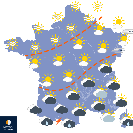 Carte de prévisions du temps du Jeudi 1 octobre 2026