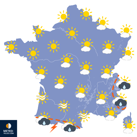 Carte de prévisions du temps du Samedi 26 septembre 2026