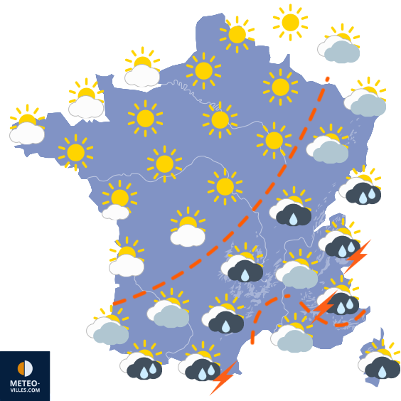 Carte de prévisions du temps du Samedi 3 octobre 2026