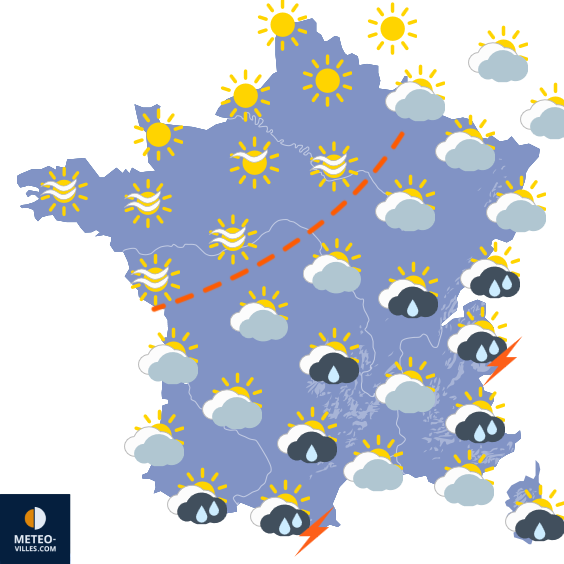 Carte de prévisions du temps du Lundi 28 septembre 2026
