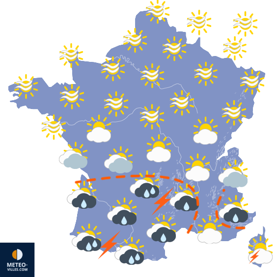 Carte de prévisions du temps du Mercredi 30 septembre 2026