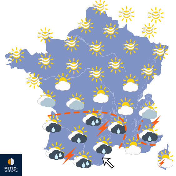 Carte de prévisions du temps du Mercredi 30 septembre 2026