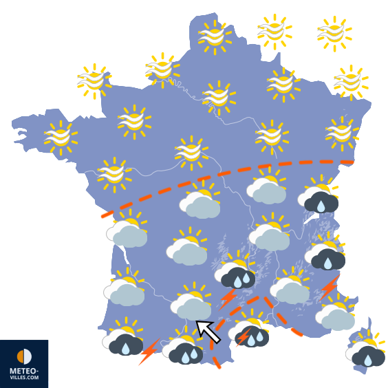 Carte de prévisions du temps du Samedi 3 octobre 2026