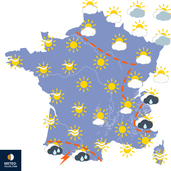 Carte de prévisions du temps du Samedi 26 septembre 2026