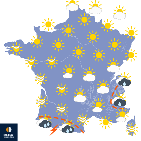 Carte de prévisions du temps du Samedi 26 septembre 2026