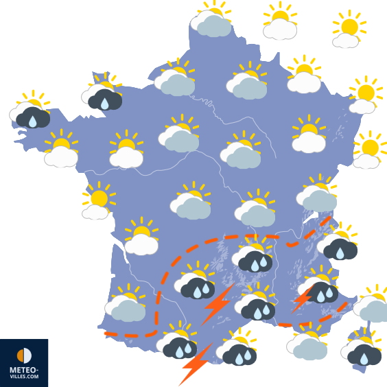 Carte de prévisions du temps du Dimanche 4 octobre 2026