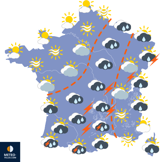 Carte de prévisions du temps du Mardi 29 septembre 2026