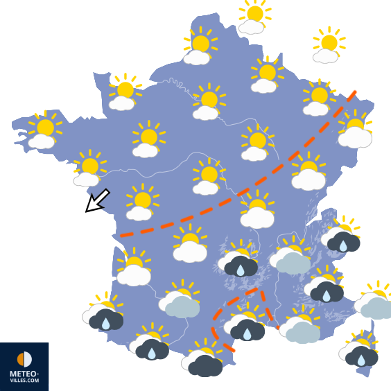 Carte de prévisions du temps du Mercredi 30 septembre 2026