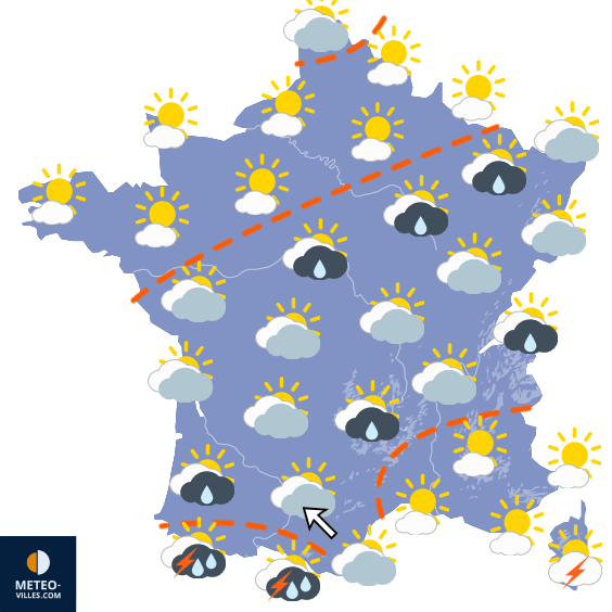 Carte de prévisions du temps du Dimanche 4 octobre 2026