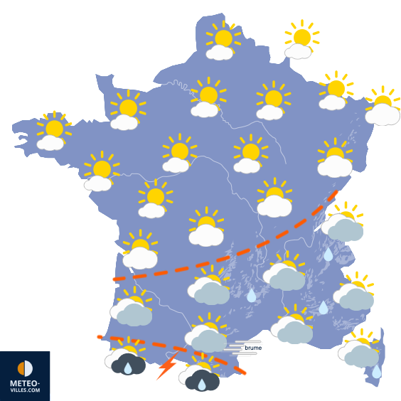 Carte de prévisions du temps du Mercredi 30 septembre 2026