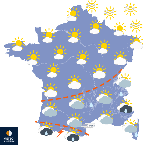 Carte de prévisions du temps du Jeudi 1 octobre 2026