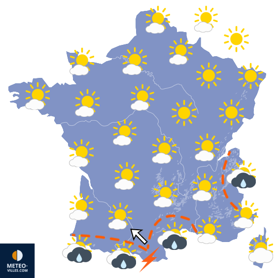 Carte de prévisions du temps du Vendredi 2 octobre 2026