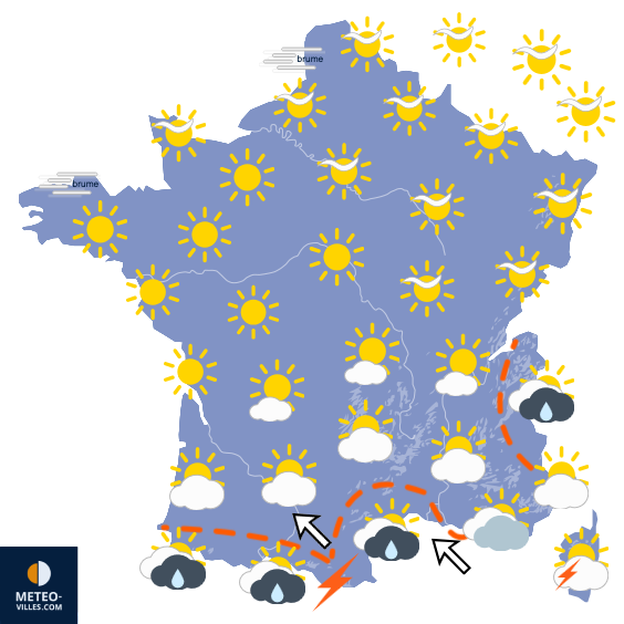 Carte de prévisions du temps du Dimanche 4 octobre 2026