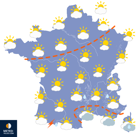 Carte de prévisions du temps du Mercredi 30 septembre 2026