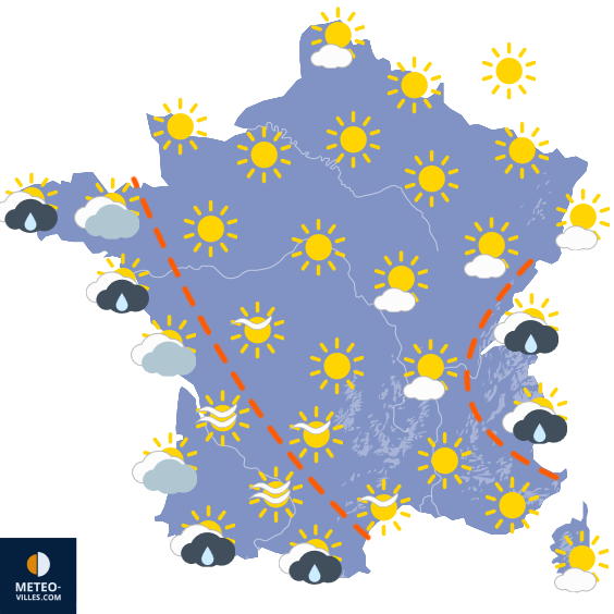 Carte de prévisions du temps du Jeudi 1 octobre 2026
