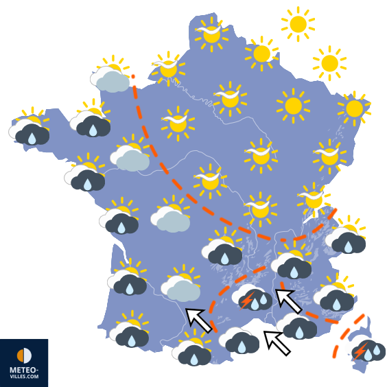 Carte de prévisions du temps du Sunday, October 4, 2026