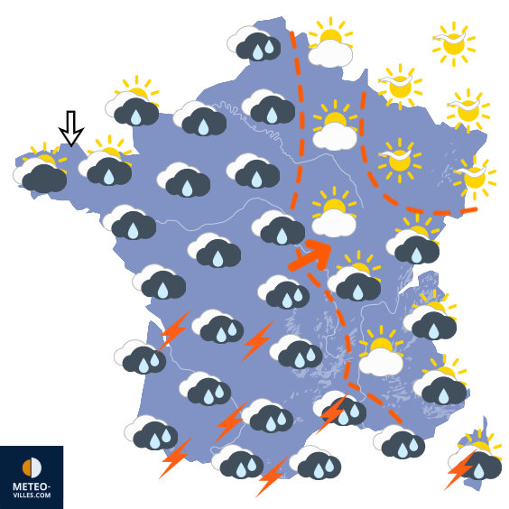 Carte de prévisions du temps du Vendredi 2 octobre 2026