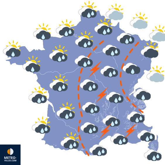 Carte de prévisions du temps du Dimanche 4 octobre 2026