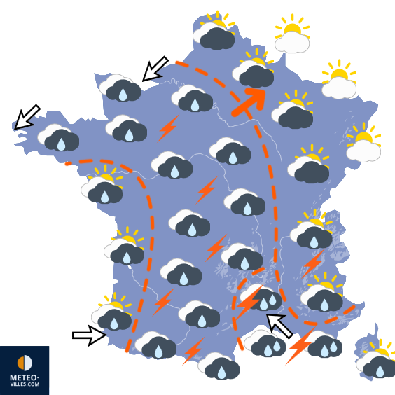 Carte de prévisions du temps du Dimanche 4 octobre 2026