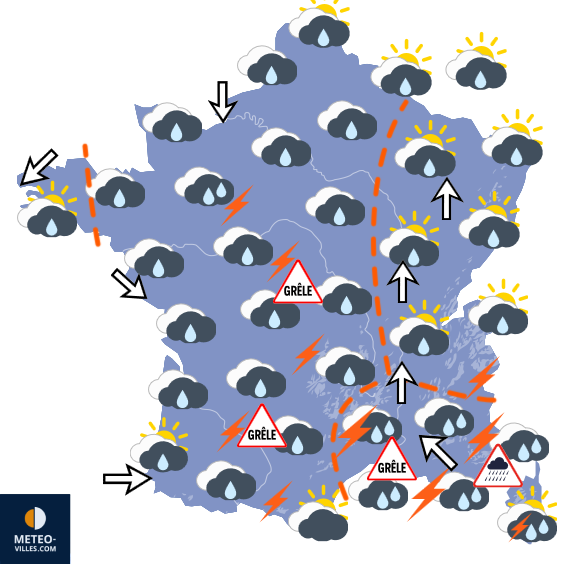 Carte de prévisions du temps du Mercredi 7 octobre 2026