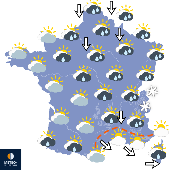 Carte de prévisions du temps du Dimanche 4 octobre 2026