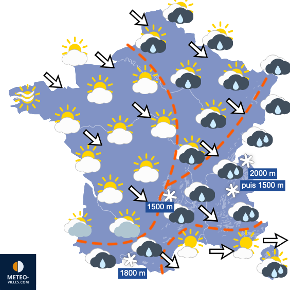 Carte de prévisions du temps du Mardi 6 octobre 2026