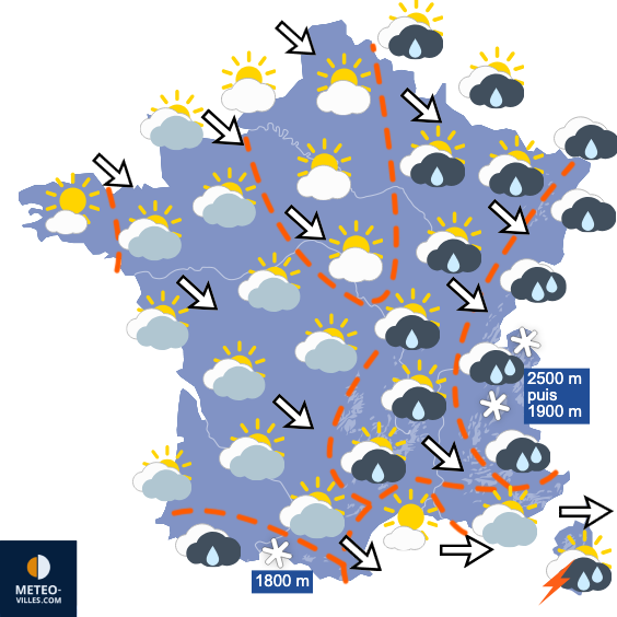Carte de prévisions du temps du Jeudi 8 octobre 2026