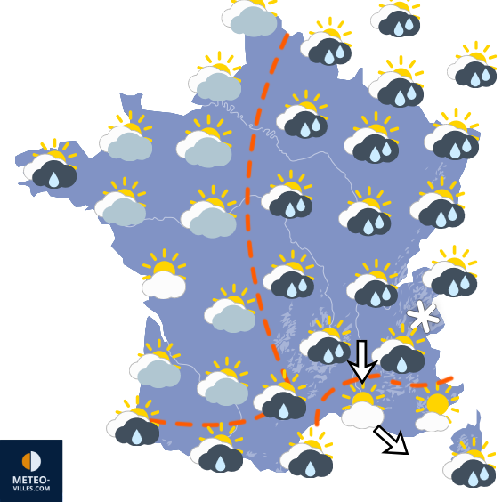 Carte de prévisions du temps du Dimanche 4 octobre 2026