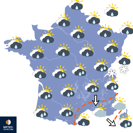 Carte de prévisions du temps du Samedi 10 octobre 2026