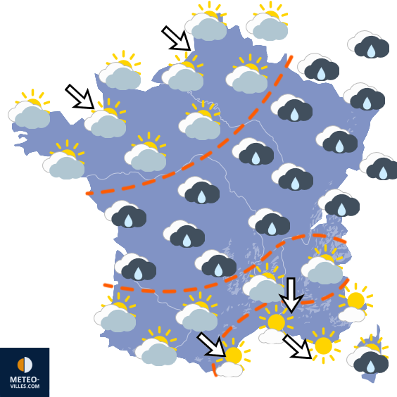 Carte de prévisions du temps du Mardi 6 octobre 2026