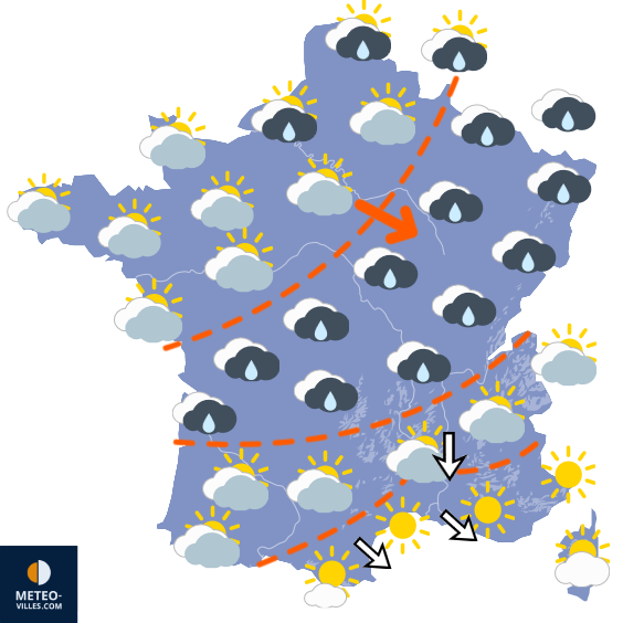 Carte de prévisions du temps du Samedi 10 octobre 2026