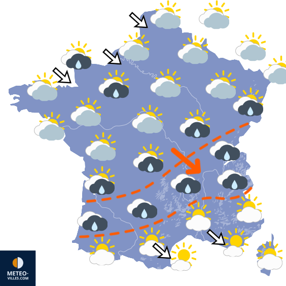 Carte de prévisions du temps du Samedi 10 octobre 2026