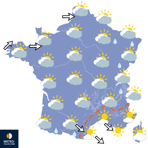 Carte de prévisions du temps du Mardi 6 octobre 2026